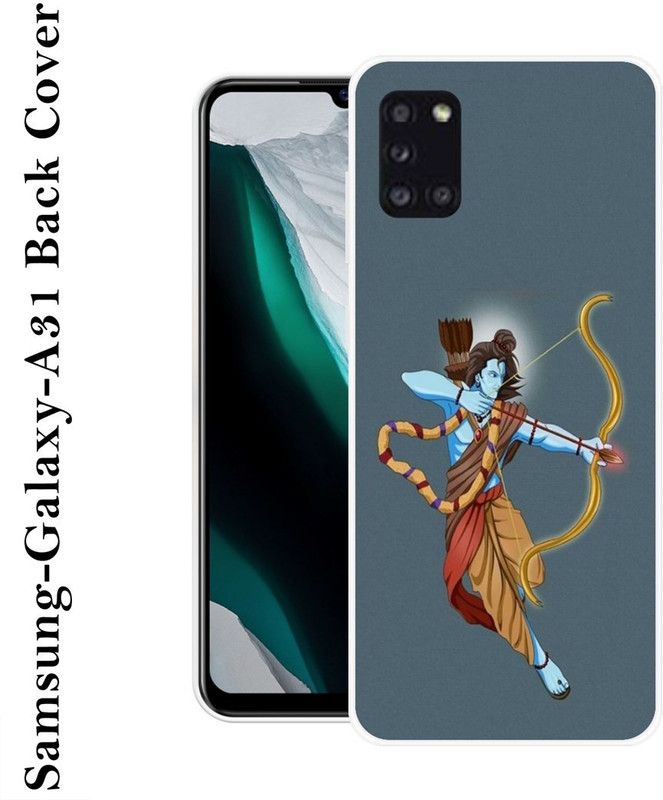 SHIVKUDI Back Cover for Samsung Galaxy A31  (Blue, Orange, Grip Case, Silicon)
