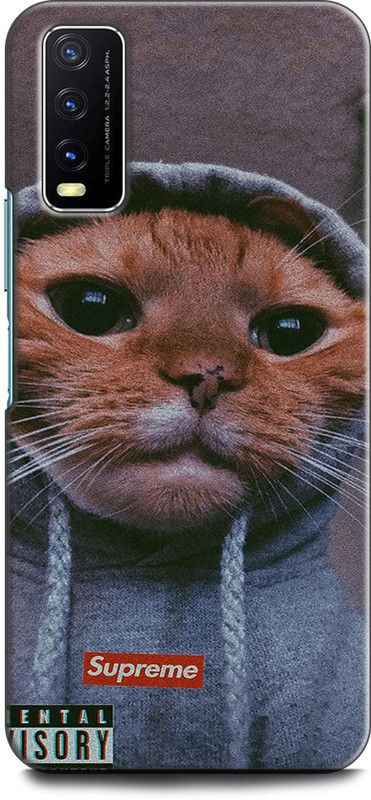Dronk Back Cover for Vivo Y20i, V2027 CAT, CUTE, CAT, LOVELY, CAT, MEOW  (Multicolor, Dual Protection, Pack of: 1)