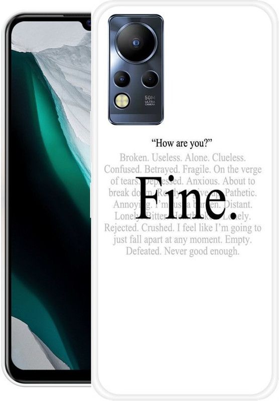 REALKING Back Cover for Infinix Note 12  (Black, White, Grip Case, Silicon)