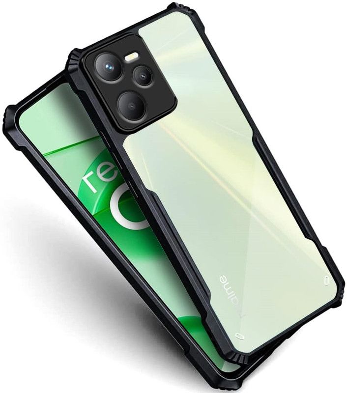 Phone Back Cover Pouch for Realme C35  (Black, Transparent, Grip Case, Pack of: 1)