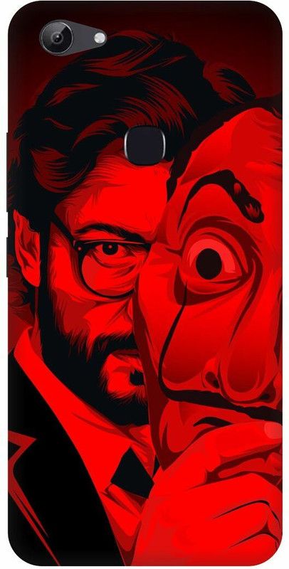 FRONK Back Cover for vivo Y81, vivo 1803 MONEY, HEIST, WEB, SERIES, MASK, PROFESSOR  (Red, Hard Case, Pack of: 1)