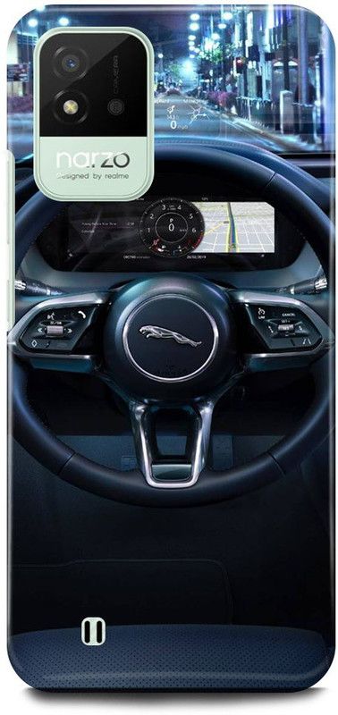 FUGGA Back Cover for realme Narzo 50i, JAGS, JAGUAR, CAR, SIGN, SYMBOL, LOGO  (Blue, Hard Case, Pack of: 1)