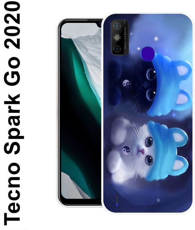 KLC Back Cover for Tecno Spark Go 2020, Tecno Spark 6 Go, Tecno Spark Go 2021  (Blue, White, Silicon)