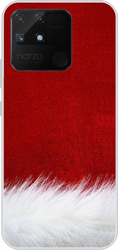 Lovecase Back Cover for Realme Narzo 50A  (Red, White, Silicon)