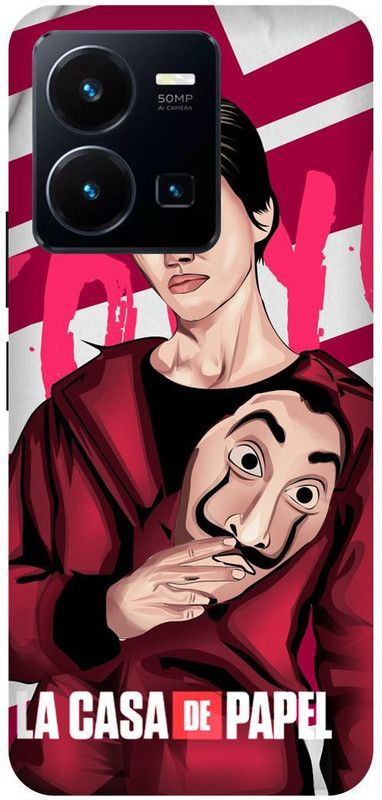 FRONK Back Cover for vivo Y35, V2205, TOKYO, MONEY, HEIST, ACTOR  (Pink, Hard Case, Pack of: 1)
