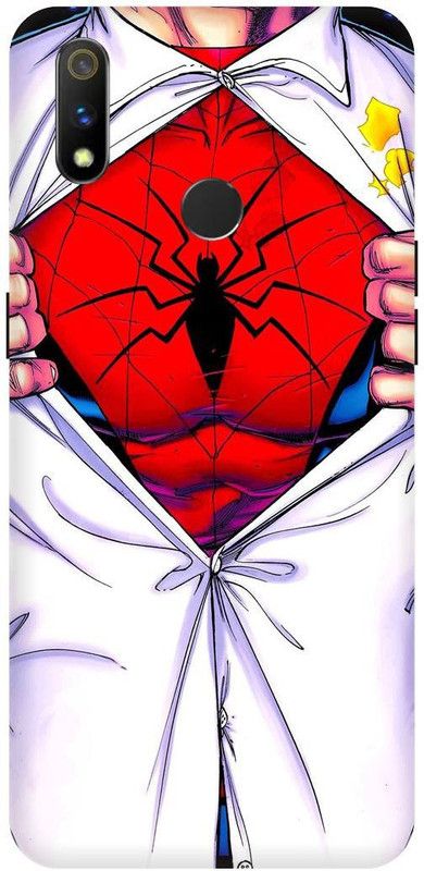 THE NARAYANA COLLECTIONS Back Cover for REALME 3-RMX1825-SPIDER,MAN,ANTMAN,AVENGERS  (Multicolor, Hard Case, Pack of: 1)