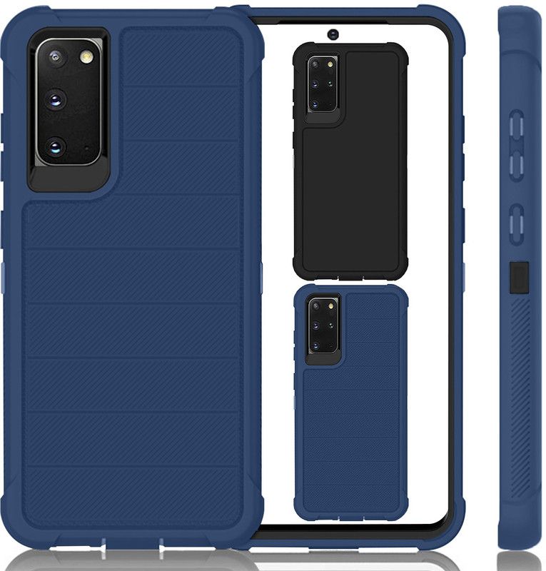 DuraSafe Cases Back Cover for Samsung Galaxy S20 6.2" Defender Triple Layered Case with Bumpup Corners - Without Holster  (Blue, Rugged Armor, Silicon, Pack of: 1)