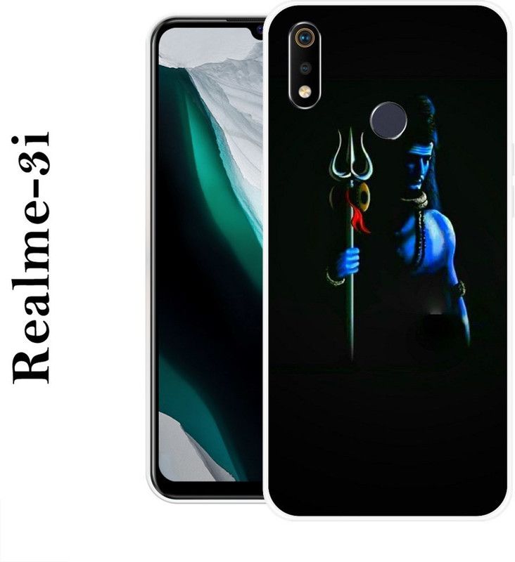 REDFLY Back Cover for Realme 3i  (Black, Blue, Silicon)