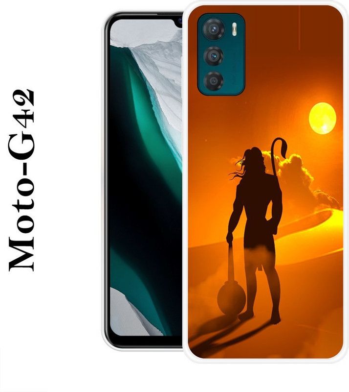KUDI Back Cover for Motorola Moto G42  (Orange, Brown, Silicon)