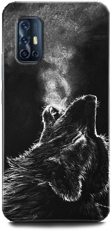 Afterglow Back Cover for Vivo V17 gray wolf, howl, moon, wolf  (Multicolor, Dual Protection, Pack of: 1)