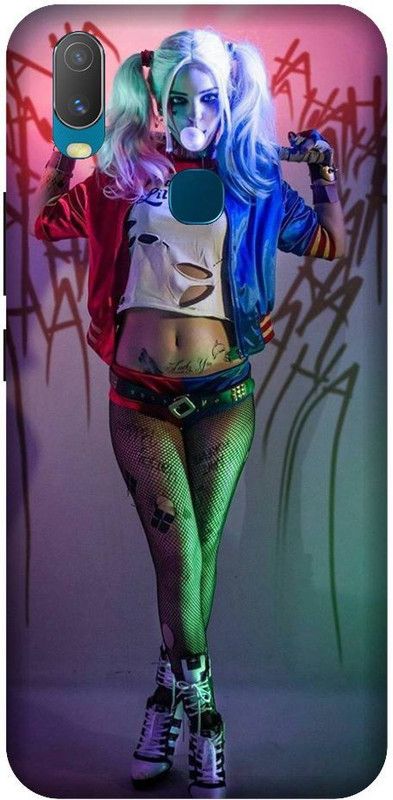 URCHIN Back Cover for Vivo Y12 harley quinn, joker gf, girl, cute, joker and harley, movie, suicide sqad  (Multicolor, Shock Proof, Pack of: 1)
