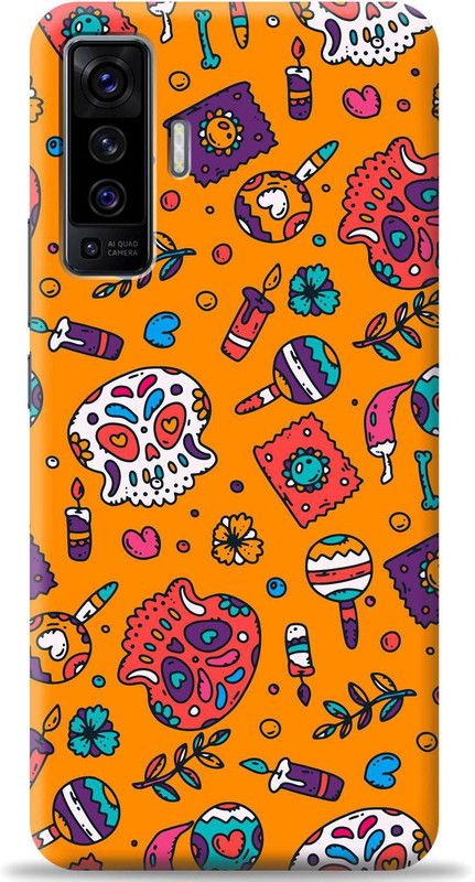 Crafter Back Cover for Vivo X50  (Orange, Shock Proof, Pack of: 1)
