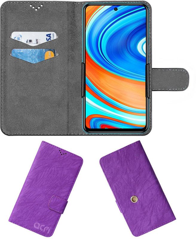 ACM Flip Cover for Redmi Note 9 Pro Max  (Purple, Cases with Holder, Pack of: 1)