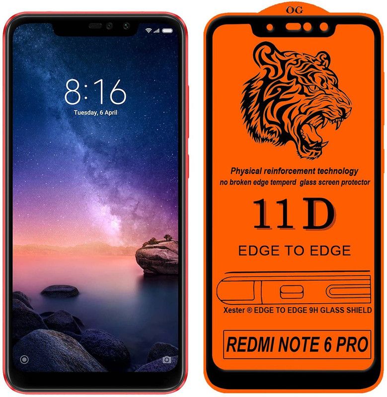 9H Edge To Edge Tempered Glass for Redmi Note 6 Pro (HD+&OG)  (Pack of 1)