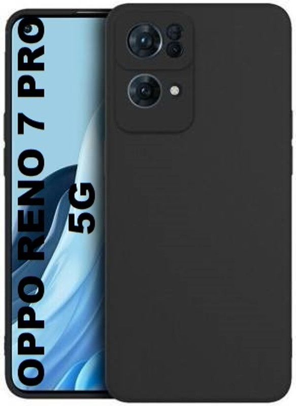 MobiLooks Back Cover for Oppo Reno7 Pro 5G  (Black, Dual Protection, Silicon, Pack of: 1)
