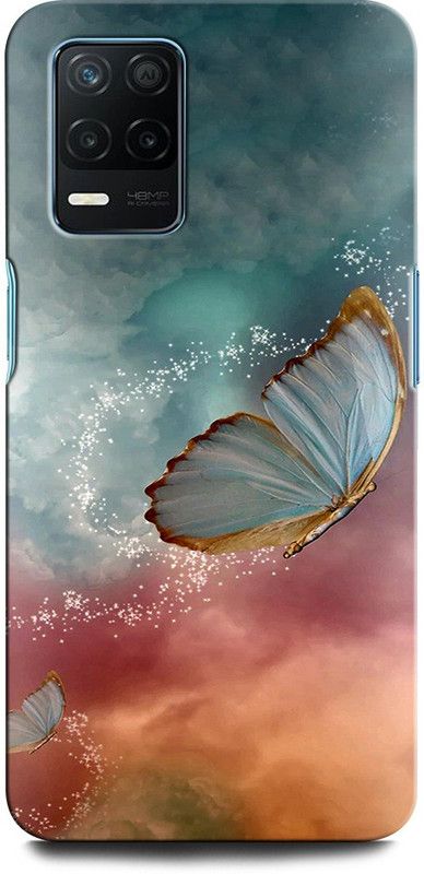 INTELLIZE Back Cover for Realme 8 5G BUTTERFLY, BEAUTIFUL BUTTERFLIES, BLUE BURRERFLY, GLITTER  (Multicolor, Hard Case, Pack of: 1)