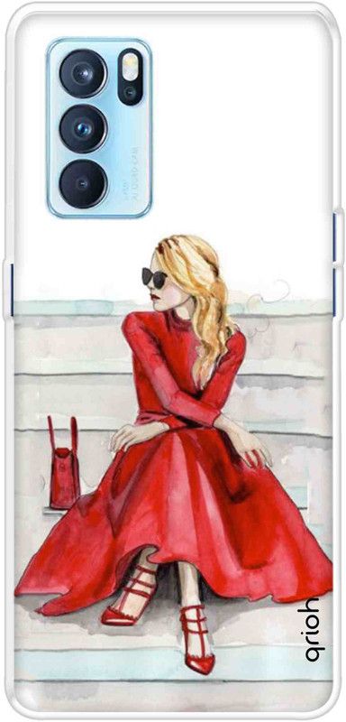 QRIOH Back Cover for Oppo Reno6 5G  (Multicolor, Grip Case, Silicon, Pack of: 1)