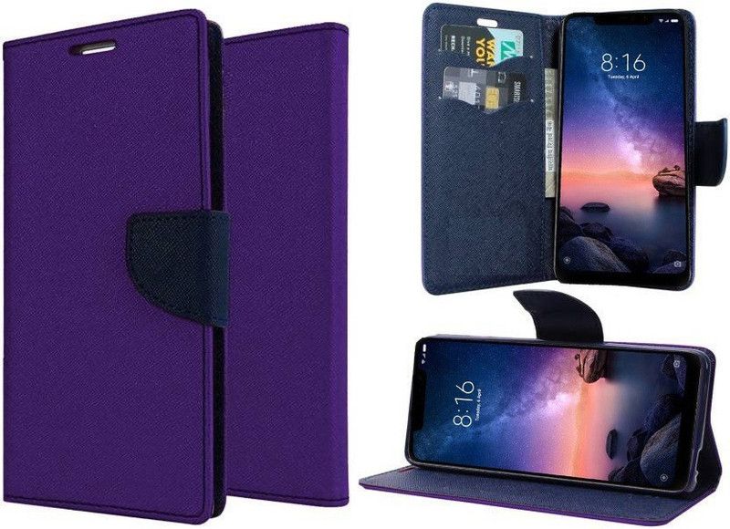 Mehsoos Flip Cover for Oppo A5  (Purple, Dual Protection, Pack of: 1)