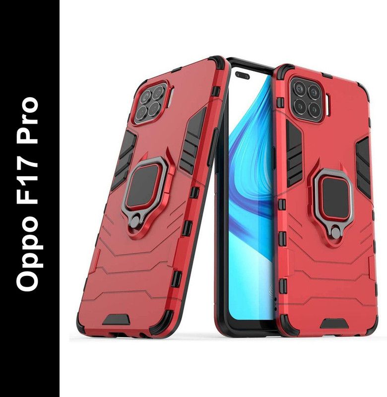 Cover Alive Back Cover for Oppo F17 Pro  (Red, Shock Proof, Pack of: 1)