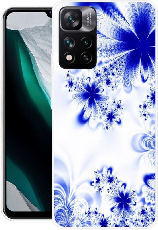 BAGRA Back Cover for Redmi 11i 5G  (White, Blue, Grip Case, Silicon, Pack of: 1)