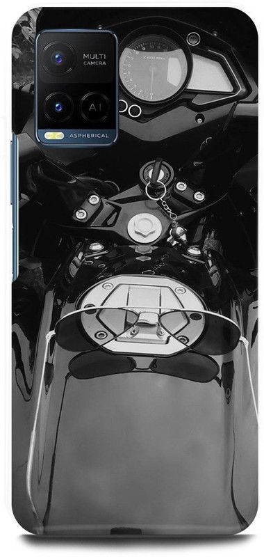 FIKORA Back Cover for Vivo Y21, V2149, BAJAJ, PULSER, BIKE, LOVER, SPORTS  (Grey, Hard Case, Pack of: 1)