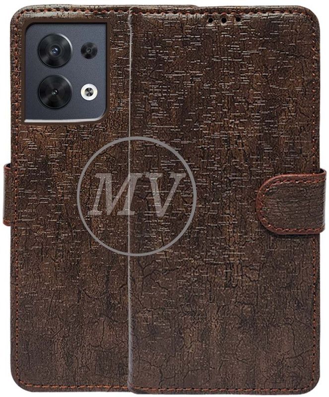 MV Back Cover for Oppo Reno 8  (Brown, Cases with Holder, Pack of: 1)