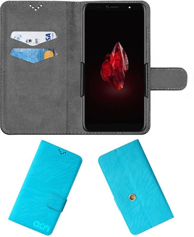 ACM Flip Cover for Leagoo M9 Pro  (Blue, Cases with Holder, Pack of: 1)