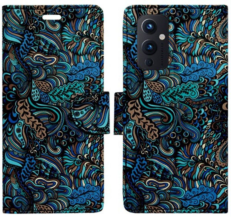 Mxkart Flip Cover for Oneplus 9  (Blue)