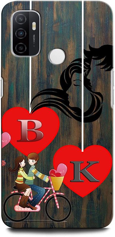 ORBIQE Back Cover for OPPO A53 BK, B LOVE K, K LOVE B, B LETTER, K LETTER, BK NAME  (Multicolor, Hard Case, Pack of: 1)