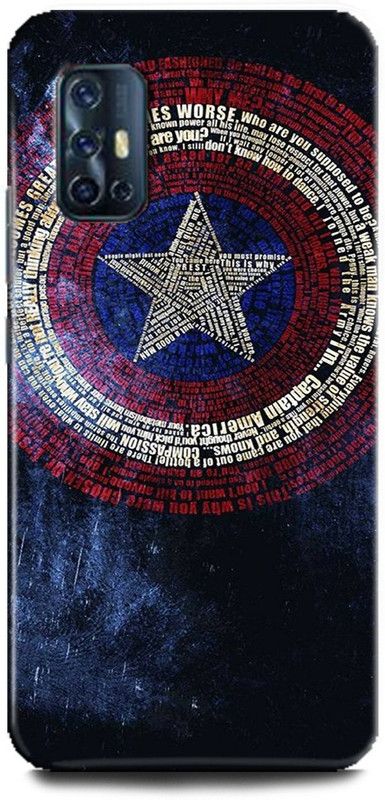 WallCraft Back Cover for Vivo V17 / Vivo 1919 CAPTAIN AMERICA, THE FIRST AVENGER, SHIELD, COMICS, MARVEL, SUPEHERO  (Multicolor, Dual Protection, Pack of: 1)