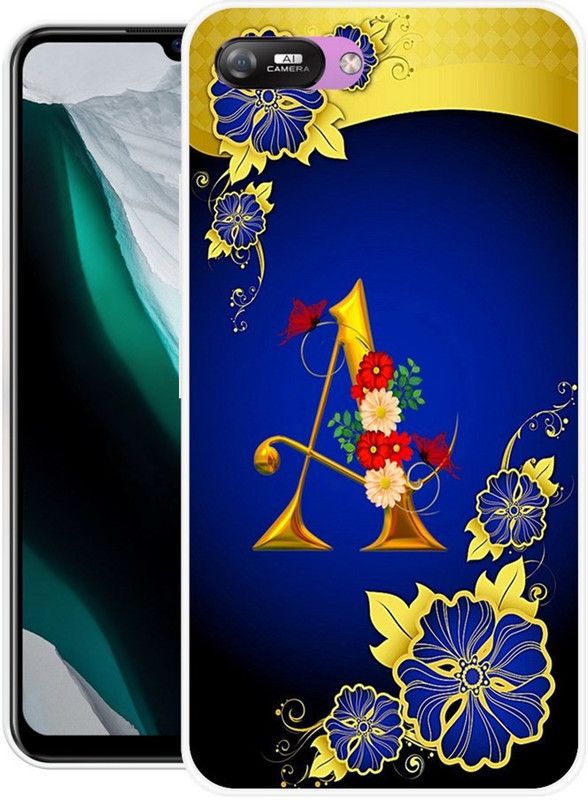 ROCKPRINT Back Cover for Itel A25, Itel A25 Pro  (Blue, Gold, Grip Case, Silicon)