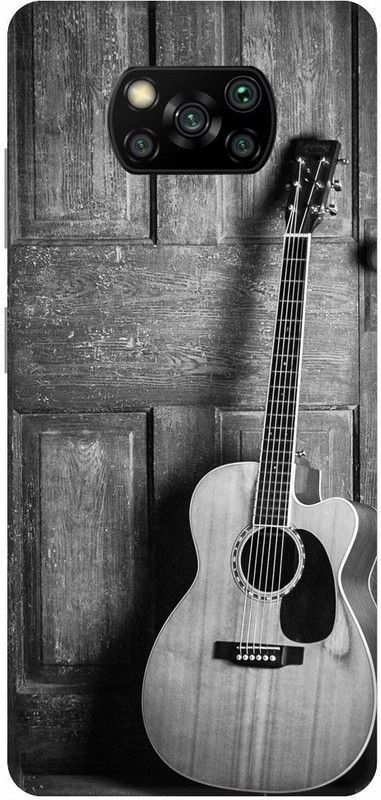 UMPRINT Back Cover for Poco X3/MZB9965IN Guitar Design Music Printed Back Cover  (Multicolor, Hard Case, Pack of: 1)