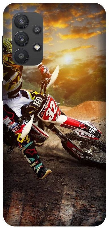 Yoprint Back Cover for Samsung Galaxy M32 Sports Bike & Bike Rider Printed cover  (Multicolor, Hard Case, Pack of: 1)