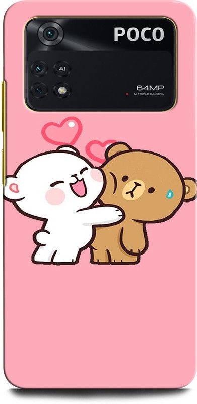 ORBIQE Back Cover for POCO M4 Pro TENOE LOVE TOON, HAPPY, FUNNY KISS, LOVE, CARTOON  (Multicolor, Hard Case, Pack of: 1)