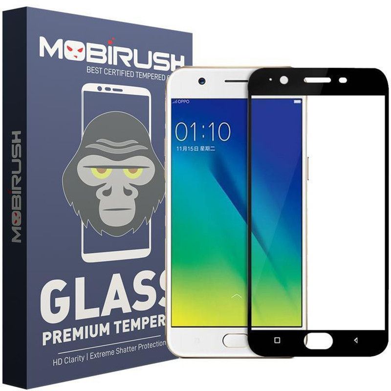 MOBIRUSH Edge To Edge Tempered Glass for Oppo A57  (Pack of 1)