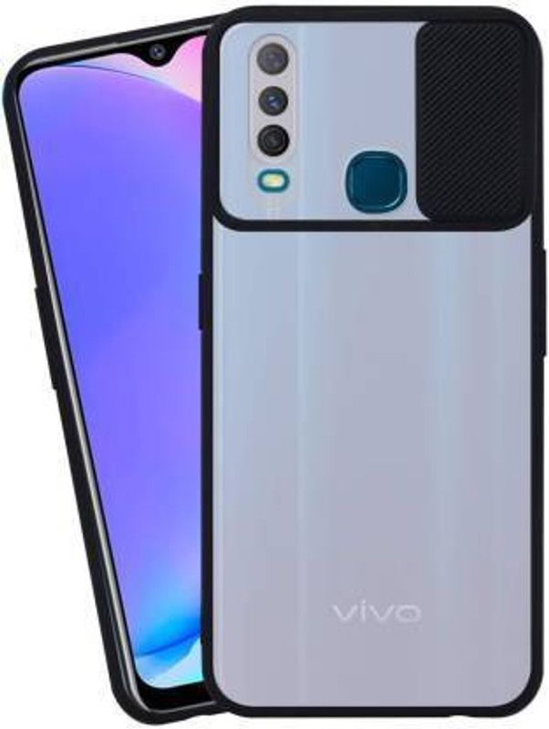 YOCOLOURS Back Cover for Vivo Y17  (Black, Grip Case, Pack of: 1)
