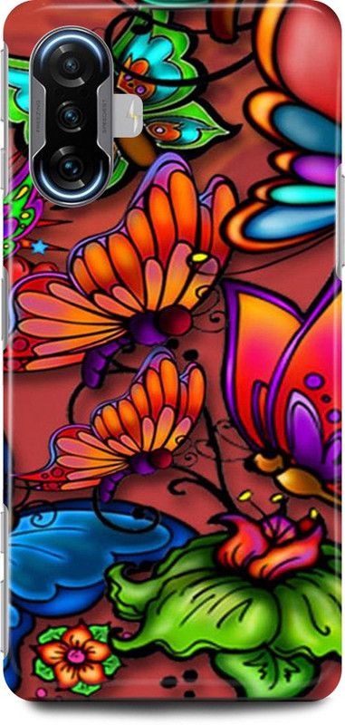 play fast Back Cover for POCO F3 GT BUTTERFLY, COLORFULL, BUTTERFLY  (Multicolor, Hard Case, Pack of: 1)