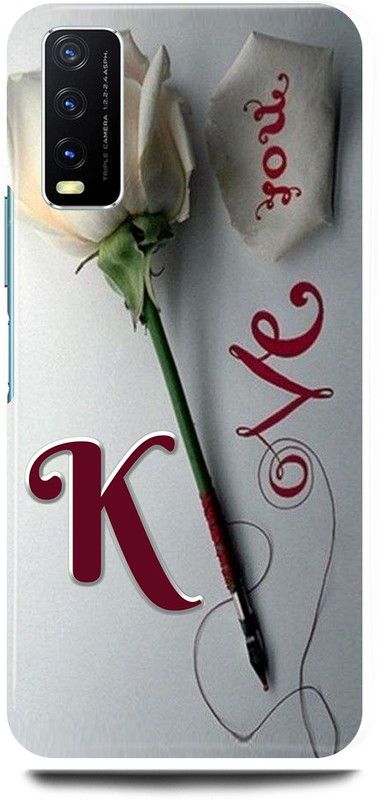 play fast Back Cover for Vivo Y12G, V2068 K, NAME, LETTER, ALPHABET, LOVE  (Silver, Hard Case, Pack of: 1)