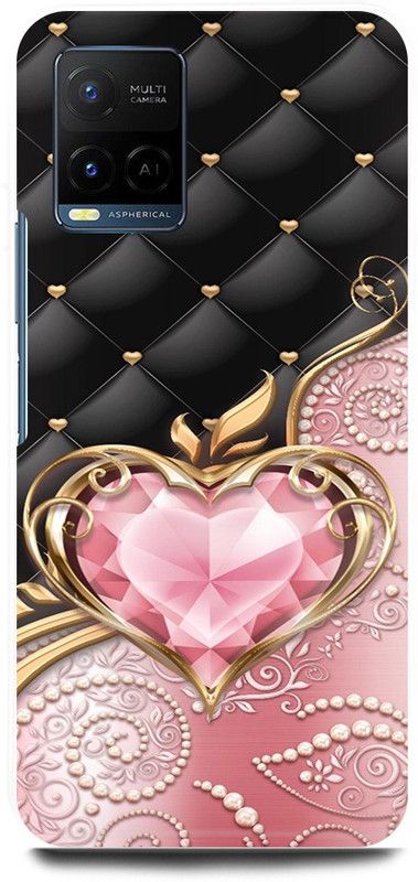 play fast Back Cover for Vivo Y33s, V2109 BLACK, PINK, DIAMOND, STAR, HEART, ART  (Pink, Hard Case, Pack of: 1)