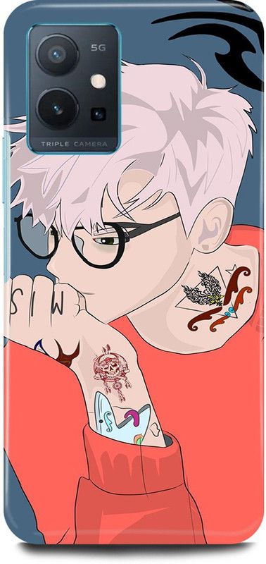 play fast Back Cover for Vivo T1 5G, V2141 ANIME, VECTOR, ART, BOY, ALONE, BOY  (Brown, Hard Case, Pack of: 1)