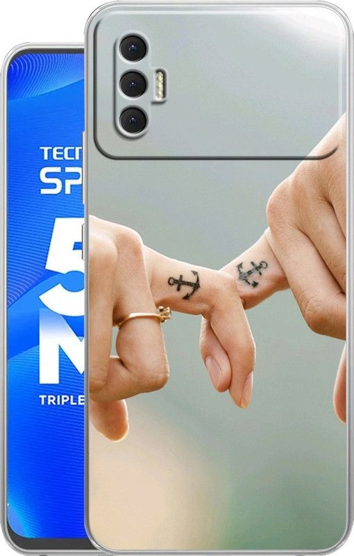 Selfless Back Cover for Tecno Spark 8P  (Blue, Beige, Silicon, Pack of: 1)