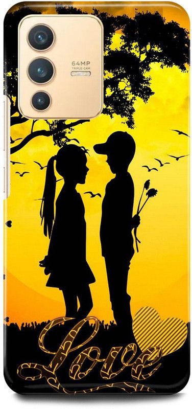 play fast Back Cover for Vivo V23 Pro 5G, V2132 COUPLE, LOVE, YELLOW, VALENTINE, LOVERS  (Yellow, Hard Case)