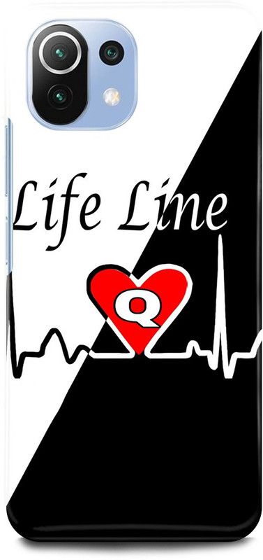 JUGGA Back Cover for Mi 11 Lite, Q, NAME, LETTER, ALPHABET, LIFELINE  (Multicolor, Hard Case, Pack of: 1)