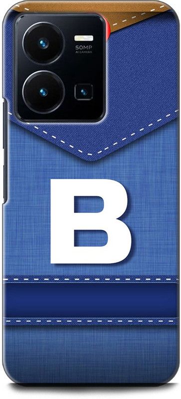 WallCraft Back Cover for Vivo Y35, V2205 B, B LETTER, B NAME, BLUE, JEANS, B ALPHABET, ALPHABET  (Multicolor, Dual Protection, Pack of: 1)