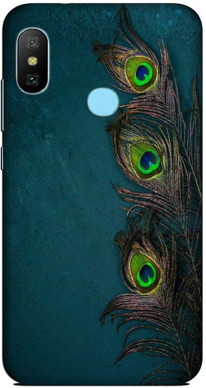 CROKIAN Back Cover for Redmi 6 Pro Peacock Feather Back Cover  (Multicolor, Hard Case, Pack of: 1)