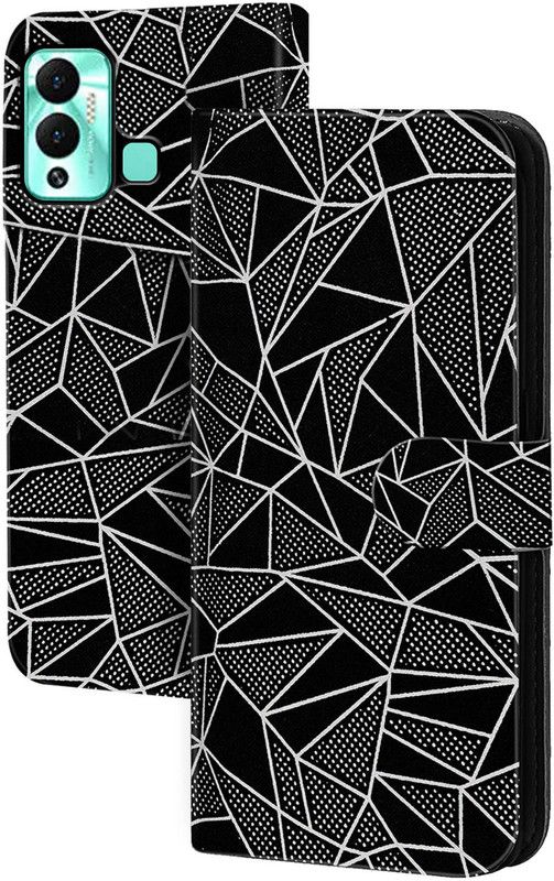Knotyy Flip Cover for Infinix HOT 12 Play  (Black, White, Dual Protection)