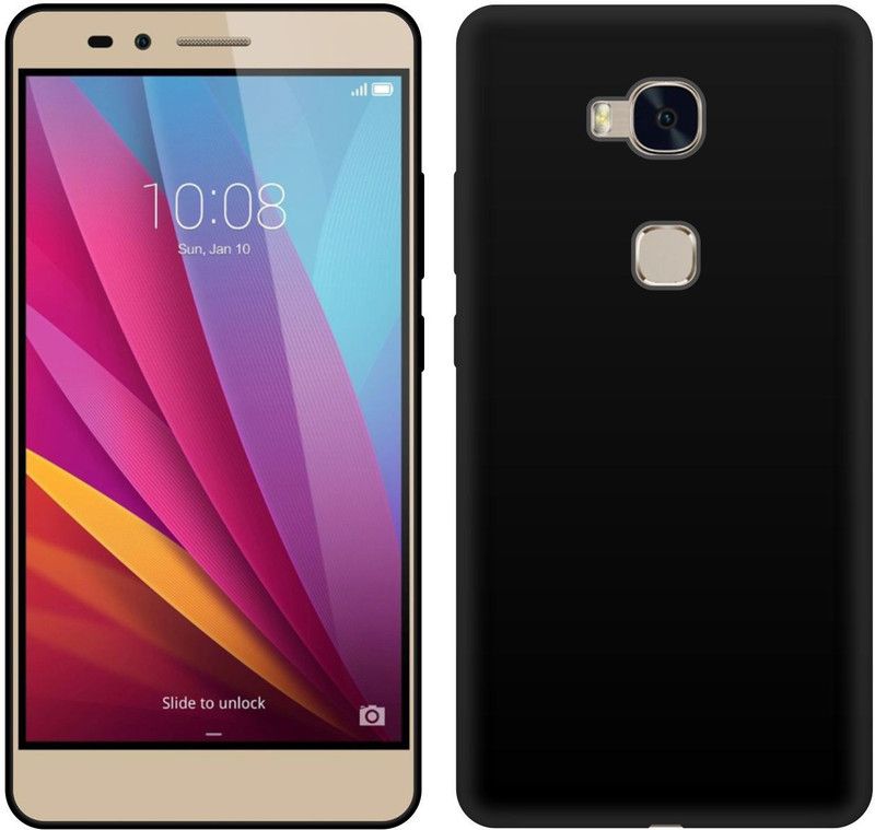 CASE CREATION Back Cover for Huawei Honor 5X 2016  (Black, Shock Proof, Silicon, Pack of: 1)