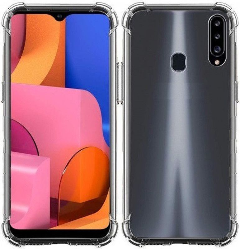Phone Back Cover Pouch for Samsung Galaxy A20s, Samsung A20s, Galaxy A20s  (Transparent, White, Grip Case, Pack of: 1)