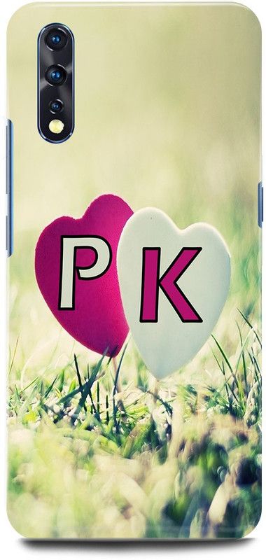 JUGGA Back Cover for vivo Z1x, 1917, P LOVES K NAME,P NAME, K LETTER, ALPHABET,P LOVE K NAME  (Green, Hard Case)