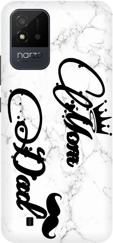 PICHKU Back Cover for NARZO 50i-RMX3235-DAD,MOM,PAA,PAPA,LIFE,LINE,LOVE,BAAPU,AMMI,MUMMY,MAA,MOTHER,FATHER  (White, Hard Case, Pack of: 1)
